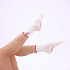 Pilates grip socks - Ivory & Red
